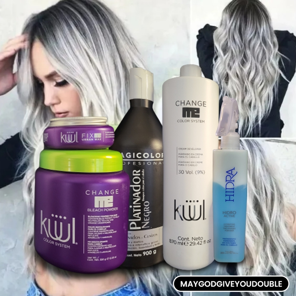 KUUL Powder & Cream Developer 30 Vol + WAX + MAGICOLOR PLATINUM SHAMPOO + HIIDRA